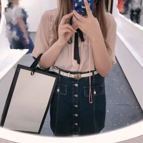 Gucci Belt 2cm/0.8 inch width Size 85cm fit for 26-30 White - Picture 5 of 6